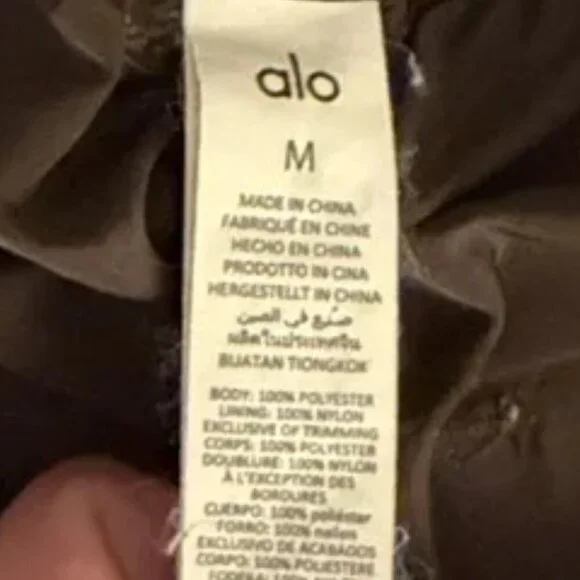 Alo Yoga High Waist Ski Moto Puffer Pant in Espresso Brown Size Medium - Picture 3 of 6